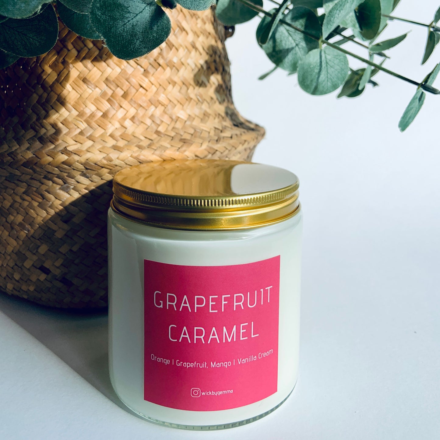 Grapefruit Caramel Clear Glass Candles